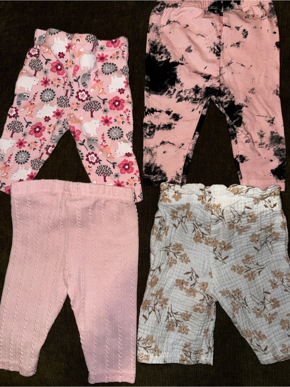 Bundle of 4 Multi Colored Pants 0-3M - Picture 2 of 4